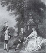 Thomas Gainsborough Jonathan Tyers with his daughter and son-in-law,Elizabeth and John Wood oil on canvas